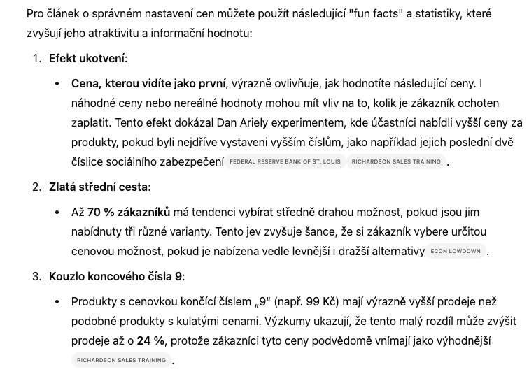 GPT návrhy na vylepšení článku pomocí statistik